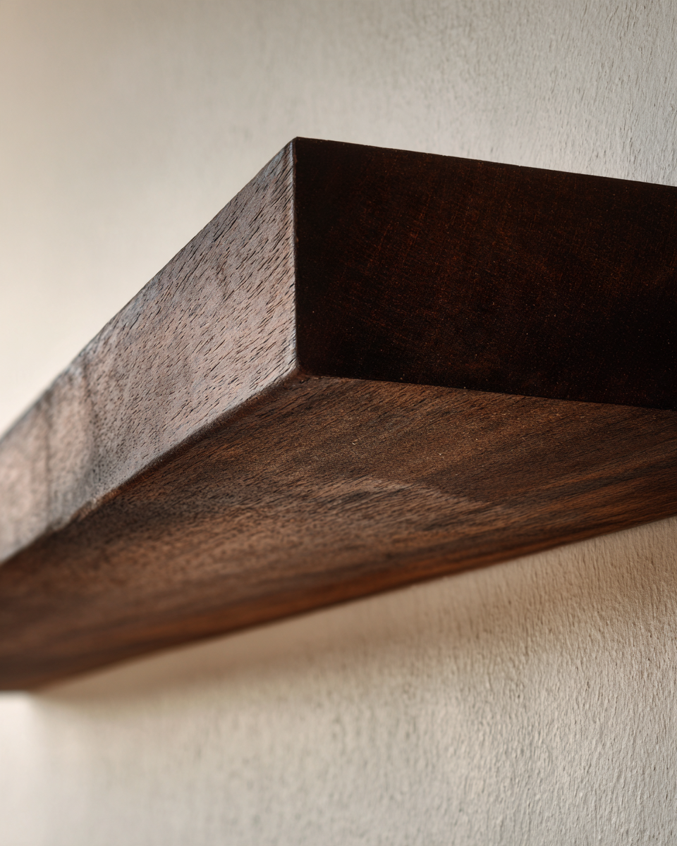 Floating Slab Shelf — Solid Walnut Floating Shelf