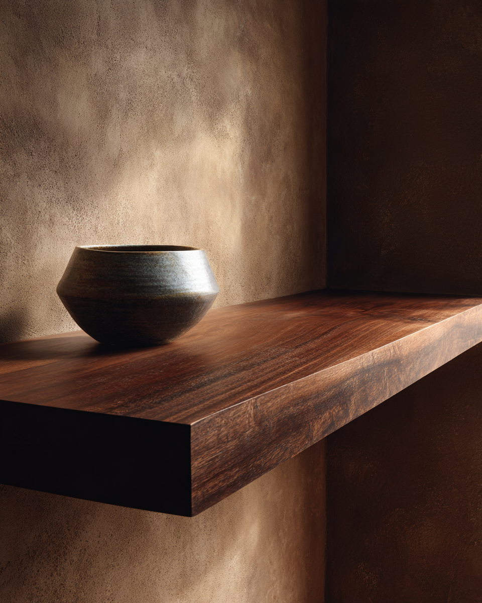 Floating Slab Shelf — Solid Walnut Floating Shelf
